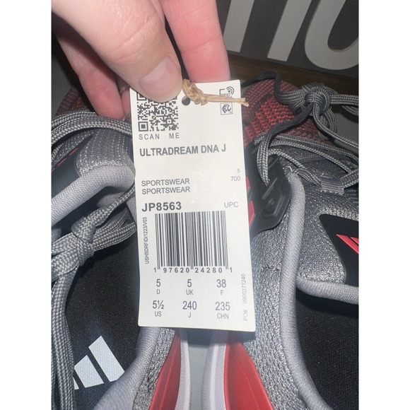 Adidas Big Kids' adidas Ultradream DNA Shoes Size 5.5 Red Heather Gray - Picture 11 of 12